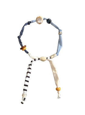 趣味布艺拼接项链轻奢小众毛衣链