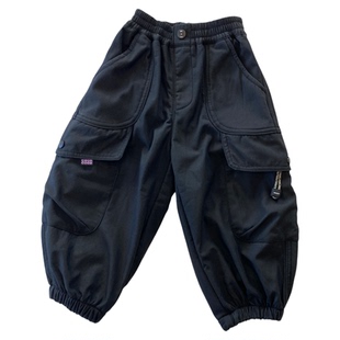 【我是小童】韩版百搭工装裤男童秋冬加绒束脚裤卫裤女童