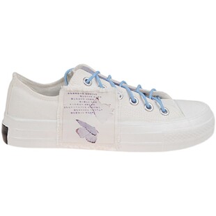 法国小众设计感daymare 雾霾蓝色蝴蝶学生潮炸街不对称底帮帆布鞋