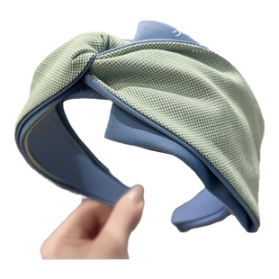 发箍网红2026年新款韩国气质不对称小格子宽边头箍压发夹发带发卡