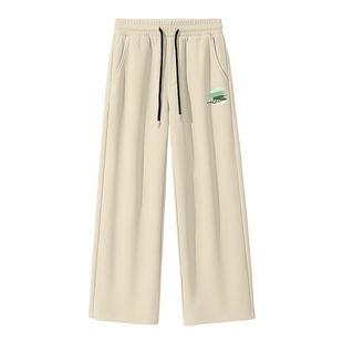 JR真维斯320G裤子男士春秋2025新款重磅珠地棉休闲裤运动直筒卫裤