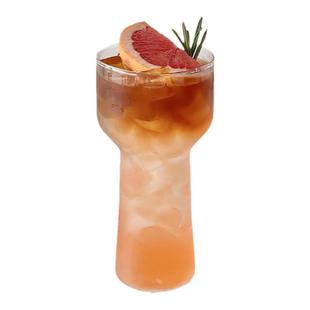 创意玻璃咖啡杯家用简约透明耐热冷萃饮品气泡水杯冰美式拿铁杯子