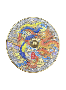 老神仙新娘挂件彩铜龙凤铜镜