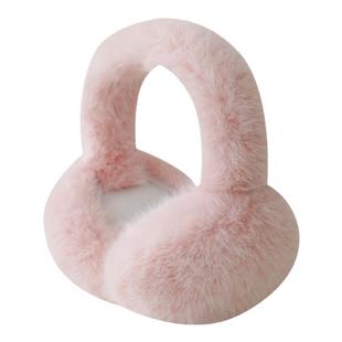 白色毛绒绒保暖耳罩可折叠秋冬防寒护耳耳套男女骑行防冻耳捂子潮