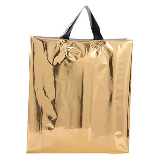 镭射金属高档设计礼品购物袋服装店手提拎袋塑料包装定制店名品牌