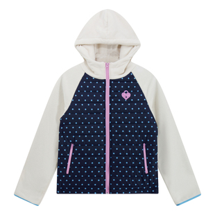 Amoeba韩系撞色波点满印排骨棉服女冬季拼接宽松加厚保暖连帽外套