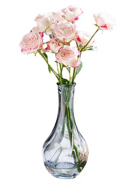 透明小口径玻璃花瓶插花摆件