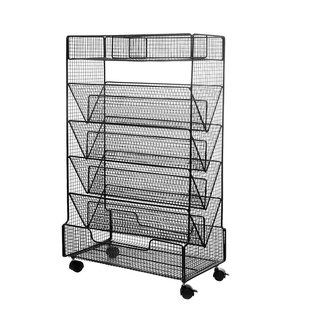 书架置物架子落地多层可移动过道书架铁艺带轮简易学生初中高中生课桌侧边书桌旁整理神器装放书的教室用收纳