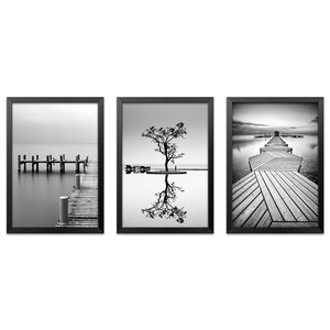 现代简约客厅装饰画黑白风景组合墙面画书房餐厅欧式挂画艺术壁画