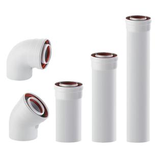 燃气锅炉排烟管冷凝炉通用排烟管加长节双层铸铝壁挂炉排烟道弯头