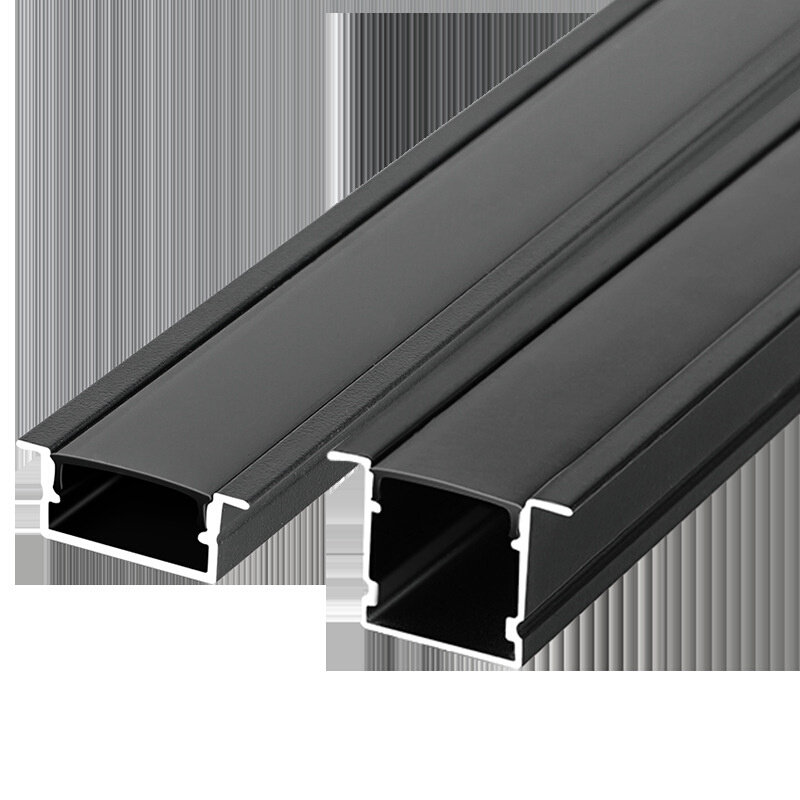 新品黑色铝槽灯槽嵌入式线形灯型材预埋u型n直角铝合金明装硬灯条
