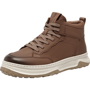 百思图冬商场同款时尚户外加绒棉鞋运动马丁靴厚底男短靴30888DD3