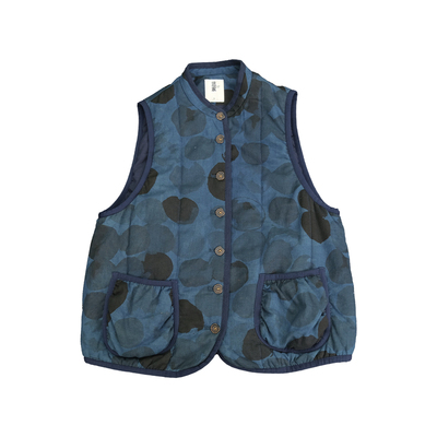 远家蓝染波点棉衣马甲LF5833