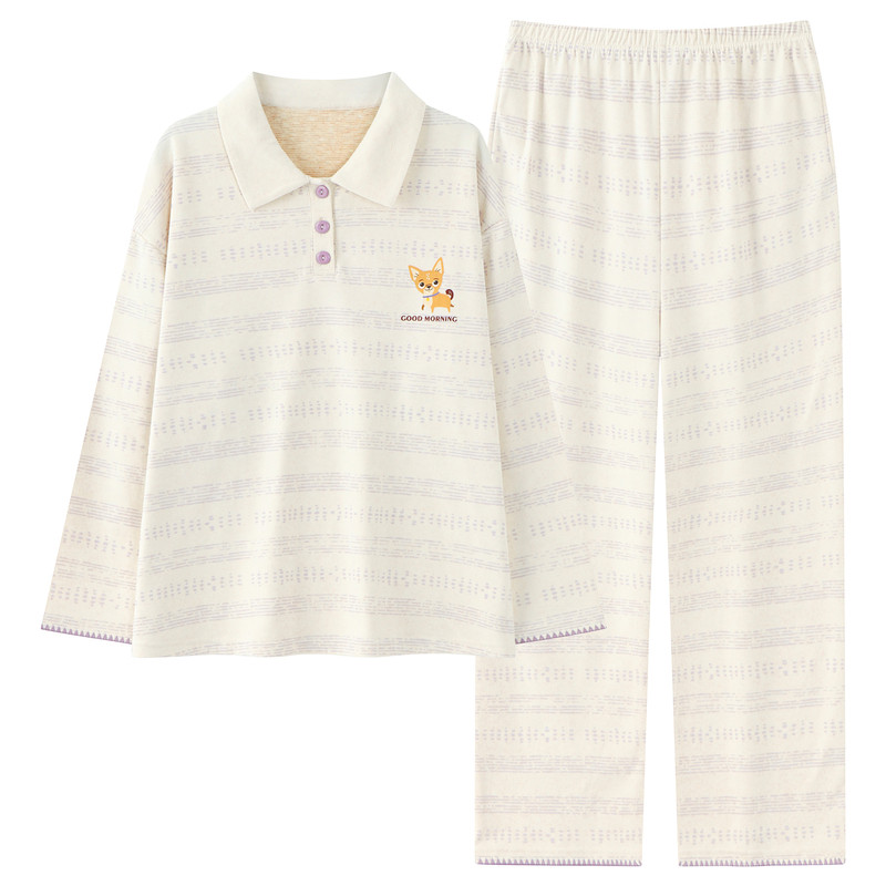 春秋冬季女款羊绒加绒加厚家居服