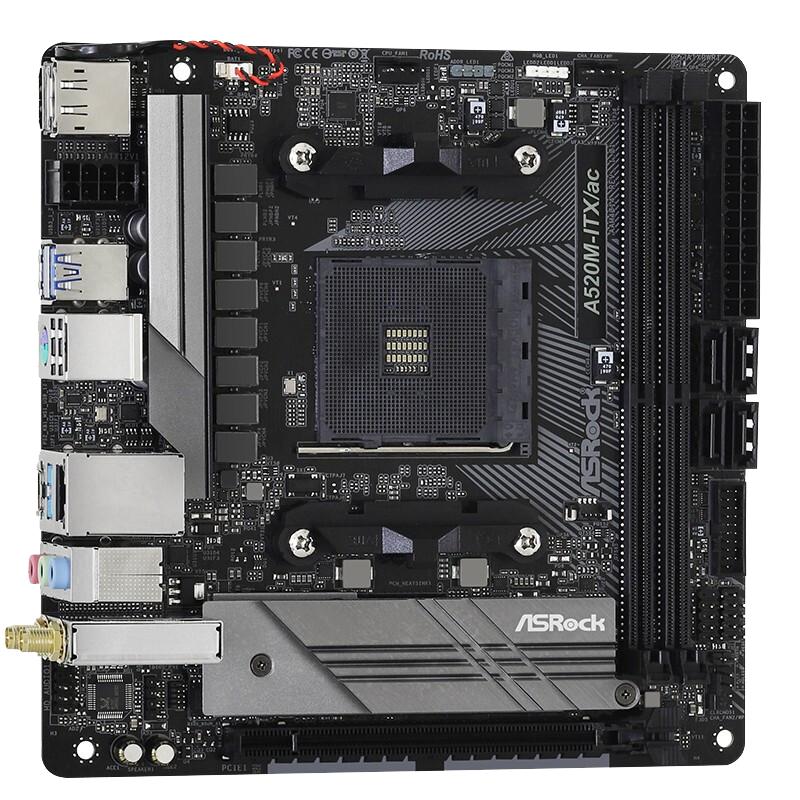 ASROCK/华擎 A520M-ITX/wifi迷你 17*17台式电脑游戏主机AMD主板