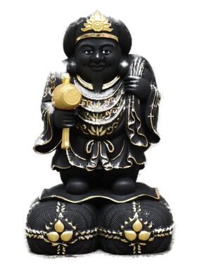 楠溪匠心黑天木雕佛像日本护法神