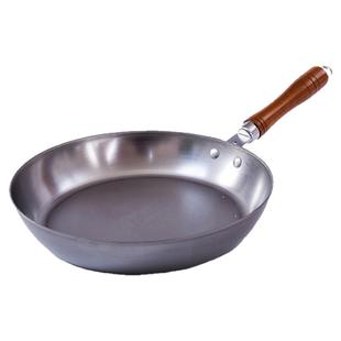 无涂层煎锅平底深小锅物理无油烟无烟锅无涂层网红铁炒锅熟铁锅