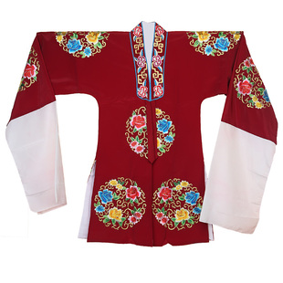 戏曲服装京剧豫剧穆桂英戏服青衣花旦女披老旦夫人 团花女披 对披