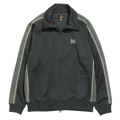 老夫子 NEEDLES 墨绿色 2024AW 新款 百搭刺绣蝴蝶夹克外套男女