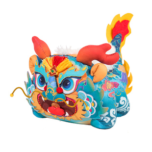 阿卡刺绣手工diy材料包中国风立体大青龙布艺玩偶摆件龙年吉祥物