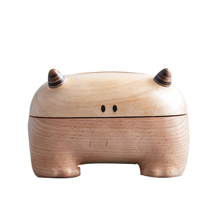 装饰抽纸盒大角怪纸巾盒高端原创设计实木精美家居摆件乔迁送礼物