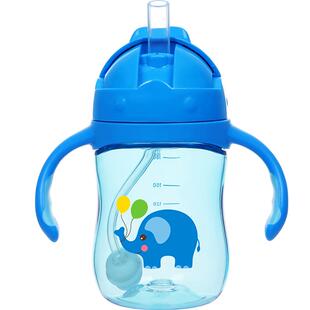 布朗博士儿童tritan吸管学饮杯夏季不易呛水杯带手柄6个月180ml