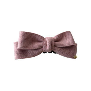 秋冬毛呢蝴蝶结香蕉夹女后脑勺高马尾发夹抓夹气质鲨鱼夹头饰发卡