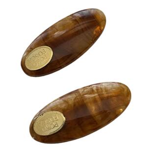 一对装韩国fever同款刘海夹发夹复古琥珀色边夹树脂发卡夹子14268