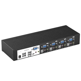 迈拓维矩 工业级KVM切换器VGA带音频4进1出 USB键鼠打印打印机共享器四口 MT-0401VK