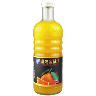 冰涌泉蜜桔汁1000毫升网红饮料果汁鲜榨夏季冰镇饮品玻璃瓶装冷藏