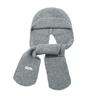 IIING帽控 帽子女冬款围巾帽子一体遮脸软糯毛线帽保暖护耳针织帽