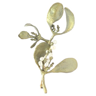 MichaelMichaud槲寄生胸针奢华气质西装配饰小众设计胸花女友礼物