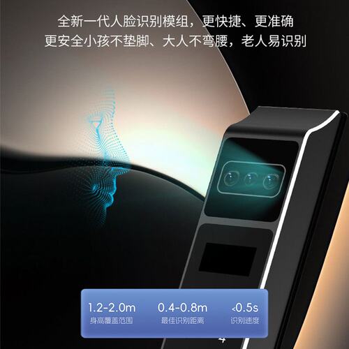 窄边平移门密码锁涂鸦3D人脸全自动断桥铝指纹锁智能锁轻奢风格