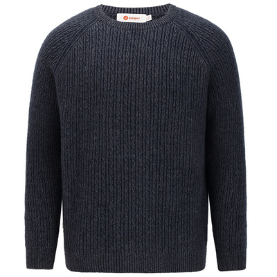 皮皮狗绞花双股加厚男士羊绒衫