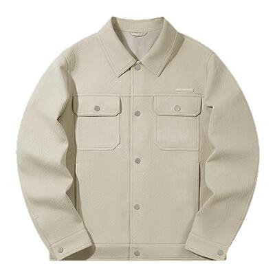 海澜之家肌理提花翻领工装风夹克