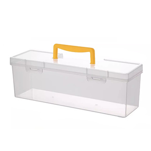 书法毛笔工具收纳盒小学生儿童美术用品绘画配件箱透明手提整理盒