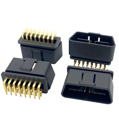 OBD16p接口壳体连接器 插头90°弯针公头外壳卡车J1962M汽车OBD2