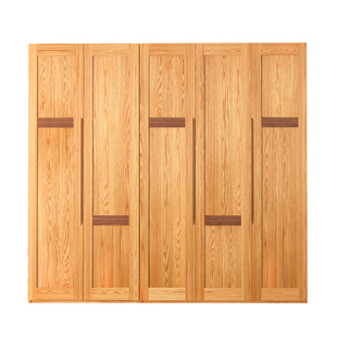 白橡木衣柜纯全实木两2双三四五4门大衣柜原木衣橱简约现代可定制