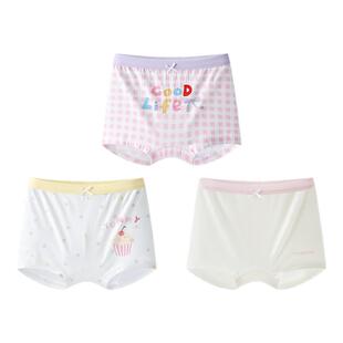 英氏儿童内裤女童纯棉抗菌平角短裤小女孩中大童新款透气四角底裤