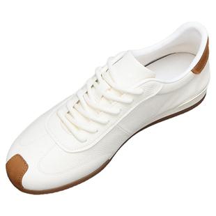 男士小白鞋夏季男鞋2025新款透气真皮休闲鞋男款软底纯牛皮德训鞋