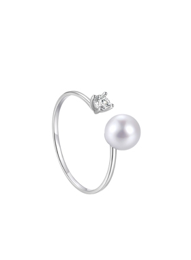 瑟拉蒙天然淡水珍珠925纯银戒指