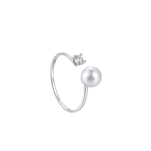 SEULEMENT瑟拉蒙天然淡水珍珠925纯银戒指女开口戒精致轻奢高级感