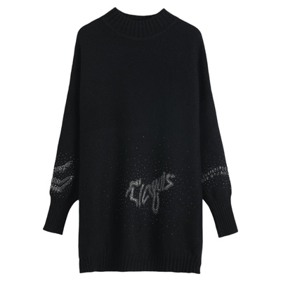 恒源祥女圆领加厚遮肚大码羊毛衫