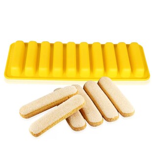 10连长条形状蛋糕烘焙DIY自制宝宝手指饼干磨牙棒食品级硅胶模具