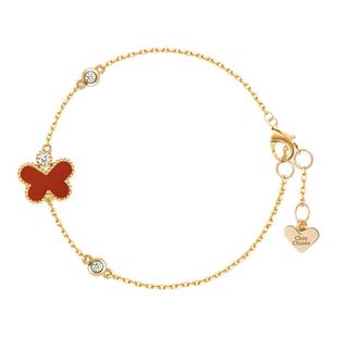 【红玉髓转运吴千语同款】杜蔻蝴蝶手链女本命年红色手链生日礼物