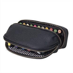 56格双层精油收纳包黑色PU精油瓶15ML便携包防震小滚珠瓶盒子随身