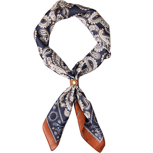 王鹤棣同款阿美咔叽丝巾男士小方巾佩斯利纹英伦领巾腰果花围巾