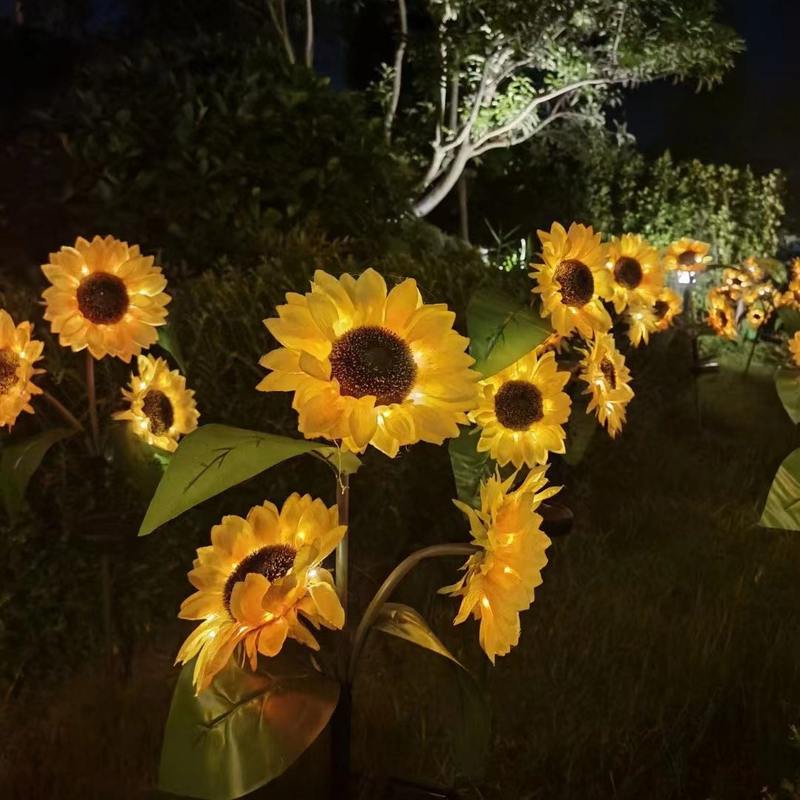 太阳能向日葵灯户外庭院别墅地花太阳能草坪插花园阳台太阳庭院灯