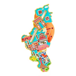 廊坊冰箱贴金属创意旅游纪念礼品磁吸文创礼物中国城市冰箱贴批发