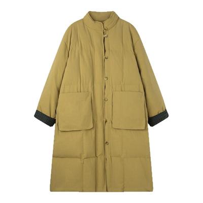 solighter复古立领长款羽绒服